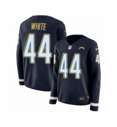 Women's Nike Los Angeles Chargers #44 Kyzir White Limited Navy Blue Therma Long Sleeve NFL Jersey