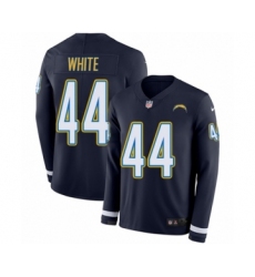 Youth Nike Los Angeles Chargers #44 Kyzir White Limited Navy Blue Therma Long Sleeve NFL Jersey