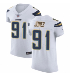Men's Nike Los Angeles Chargers #91 Justin Jones White Vapor Untouchable Elite Player NFL Jersey