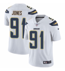 Men's Nike Los Angeles Chargers #91 Justin Jones White Vapor Untouchable Limited Player NFL Jersey