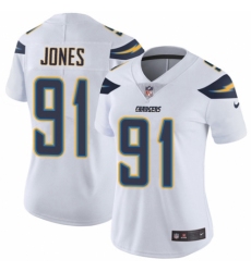 Women's Nike Los Angeles Chargers #91 Justin Jones White Vapor Untouchable Elite Player NFL Jersey