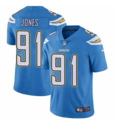Youth Nike Los Angeles Chargers #91 Justin Jones Electric Blue Alternate Vapor Untouchable Elite Player NFL Jersey