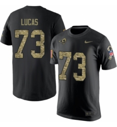 Men's Nike Los Angeles Rams #73 Cornelius Lucas Black Camo Salute to Service T-Shirt
