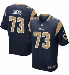 Men's Nike Los Angeles Rams #73 Cornelius Lucas Game Navy Blue Team Color NFL Jersey
