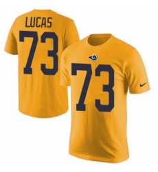 Men's Nike Los Angeles Rams #73 Cornelius Lucas Gold Rush Pride Name & Number T-Shirt