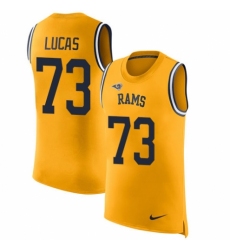 Men's Nike Los Angeles Rams #73 Cornelius Lucas Limited Gold Rush Player Name & Number Tank Top NFL Jersey