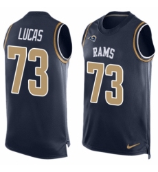 Men's Nike Los Angeles Rams #73 Cornelius Lucas Limited Navy Blue Player Name & Number Tank Top NFL Jersey