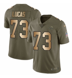Men's Nike Los Angeles Rams #73 Cornelius Lucas Limited Olive/Gold 2017 Salute to Service NFL Jersey