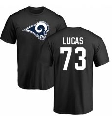 NFL Nike Los Angeles Rams #73 Cornelius Lucas Black Name & Number Logo T-Shirt