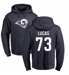NFL Nike Los Angeles Rams #73 Cornelius Lucas Navy Blue Name & Number Logo Pullover Hoodie