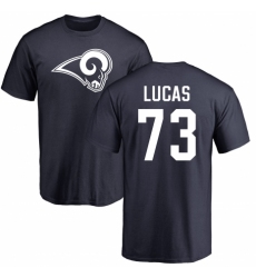 NFL Nike Los Angeles Rams #73 Cornelius Lucas Navy Blue Name & Number Logo T-Shirt