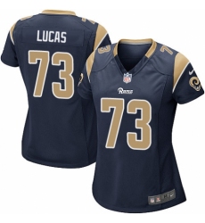 Women's Nike Los Angeles Rams #73 Cornelius Lucas Game Navy Blue Team Color NFL Jersey