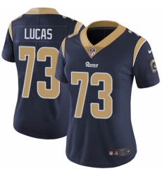 Women's Nike Los Angeles Rams #73 Cornelius Lucas Navy Blue Team Color Vapor Untouchable Elite Player NFL Jersey