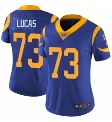 Women's Nike Los Angeles Rams #73 Cornelius Lucas Royal Blue Alternate Vapor Untouchable Elite Player NFL Jersey