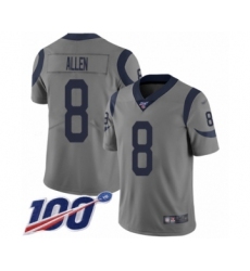Men's Los Angeles Rams #8 Brandon Allen Limited Gray Inverted Legend 100th Season Football Jersey
