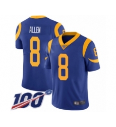 Men's Los Angeles Rams #8 Brandon Allen Royal Blue Alternate Vapor Untouchable Limited Player 100th Season Football Jersey