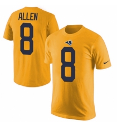 Men's Nike Los Angeles Rams #8 Brandon Allen Gold Rush Pride Name & Number T-Shirt