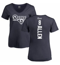 NFL Women's Nike Los Angeles Rams #8 Brandon Allen Navy Blue Backer T-Shirt