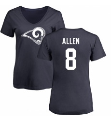 NFL Women's Nike Los Angeles Rams #8 Brandon Allen Navy Blue Name & Number Logo Slim Fit T-Shirt