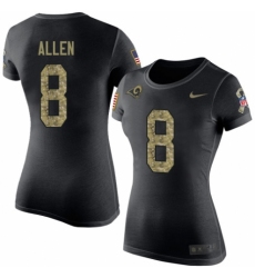 Women's Nike Los Angeles Rams #8 Brandon Allen Black Camo Salute to Service T-Shirt