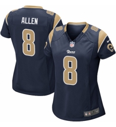 Women's Nike Los Angeles Rams #8 Brandon Allen Game Navy Blue Team Color NFL Jersey