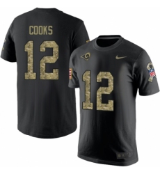 Men's Nike Los Angeles Rams #12 Brandin Cooks Black Camo Salute to Service T-Shirt