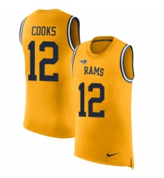 Men's Nike Los Angeles Rams #12 Brandin Cooks Limited Gold Rush Player Name & Number Tank Top NFL Jersey