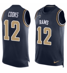 Men's Nike Los Angeles Rams #12 Brandin Cooks Limited Navy Blue Player Name & Number Tank Top NFL Jersey