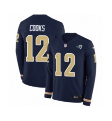 Men's Nike Los Angeles Rams #12 Brandin Cooks Limited Navy Blue Therma Long Sleeve NFL Jersey