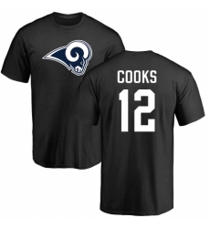 NFL Nike Los Angeles Rams #12 Brandin Cooks Black Name & Number Logo T-Shirt