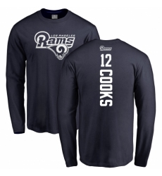 NFL Nike Los Angeles Rams #12 Brandin Cooks Navy Blue Backer Long Sleeve T-Shirt