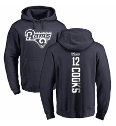 NFL Nike Los Angeles Rams #12 Brandin Cooks Navy Blue Backer Pullover Hoodie