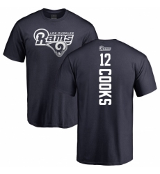 NFL Nike Los Angeles Rams #12 Brandin Cooks Navy Blue Backer T-Shirt