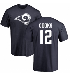 NFL Nike Los Angeles Rams #12 Brandin Cooks Navy Blue Name & Number Logo T-Shirt