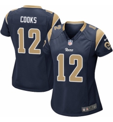 Women's Nike Los Angeles Rams #12 Brandin Cooks Game Navy Blue Team Color NFL Jersey