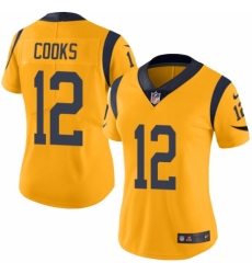 Women's Nike Los Angeles Rams #12 Brandin Cooks Limited Gold Rush Vapor Untouchable NFL Jersey