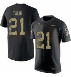 Men's Nike Los Angeles Rams #21 Aqib Talib Black Camo Salute to Service T-Shirt