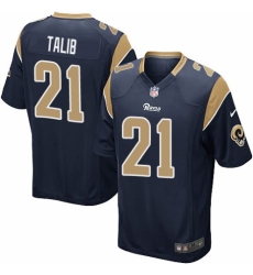 Men's Nike Los Angeles Rams #21 Aqib Talib Game Navy Blue Team Color NFL Jersey