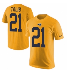 Men's Nike Los Angeles Rams #21 Aqib Talib Gold Rush Pride Name & Number T-Shirt