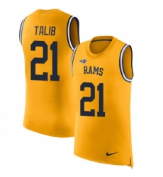 Men's Nike Los Angeles Rams #21 Aqib Talib Limited Gold Rush Player Name & Number Tank Top NFL Jersey