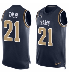 Men's Nike Los Angeles Rams #21 Aqib Talib Limited Navy Blue Player Name & Number Tank Top NFL Jersey
