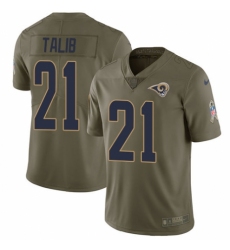 Men's Nike Los Angeles Rams #21 Aqib Talib Limited Olive 2017 Salute to Service NFL Jersey