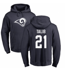 NFL Nike Los Angeles Rams #21 Aqib Talib Navy Blue Name & Number Logo Pullover Hoodie