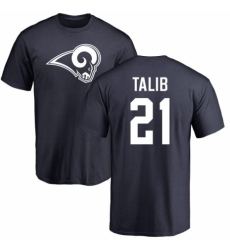 NFL Nike Los Angeles Rams #21 Aqib Talib Navy Blue Name & Number Logo T-Shirt