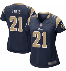 Women's Nike Los Angeles Rams #21 Aqib Talib Game Navy Blue Team Color NFL Jersey