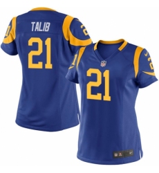 Women's Nike Los Angeles Rams #21 Aqib Talib Game Royal Blue Alternate NFL Jersey