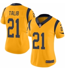 Women's Nike Los Angeles Rams #21 Aqib Talib Limited Gold Rush Vapor Untouchable NFL Jersey