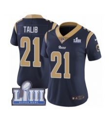 Women's Nike Los Angeles Rams #21 Aqib Talib Navy Blue Team Color Vapor Untouchable Limited Player Super Bowl LIII Bound NFL Jerseyey