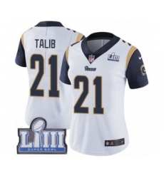 Women's Nike Los Angeles Rams #21 Aqib Talib White Vapor Untouchable Limited Player Super Bowl LIII Bound NFL Jers