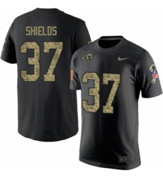 Men's Nike Los Angeles Rams #37 Sam Shields Black Camo Salute to Service T-Shirt